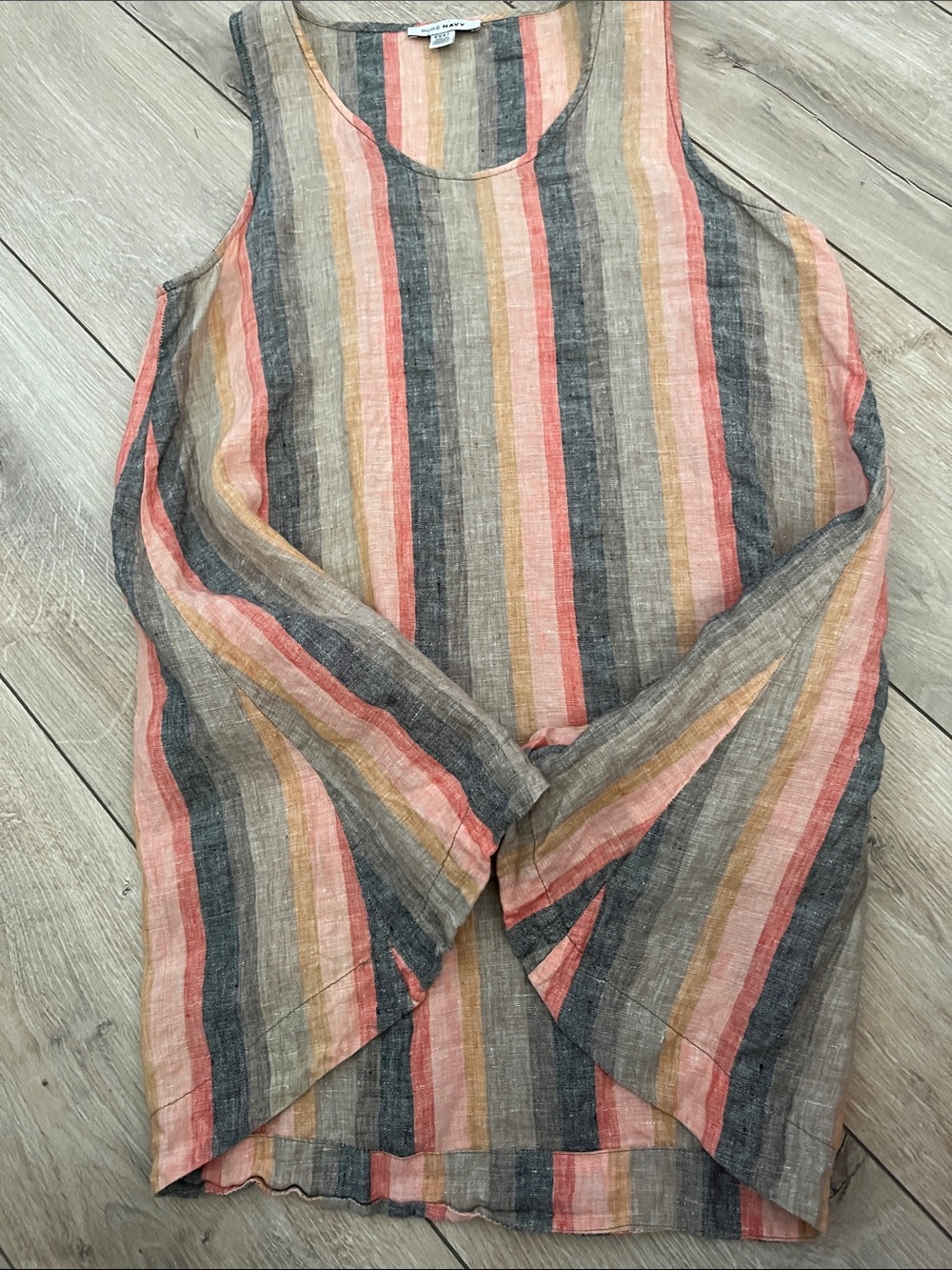 Multi-Colour Stripe Linen Tank M - Picture 3 of 4